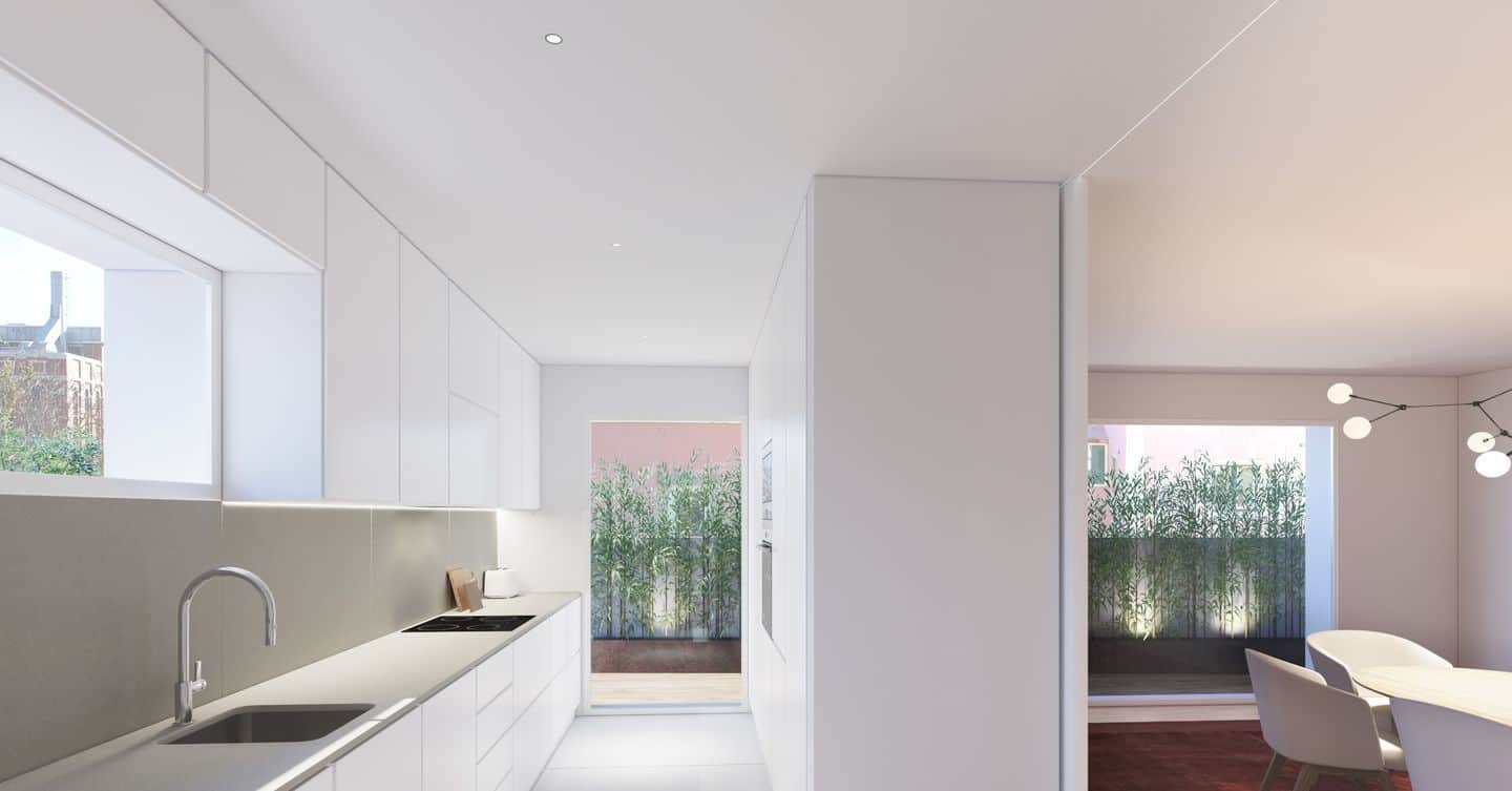Apartamento de 3 quartos com jardins em condomínio com piscina, em Belém, Lisboa