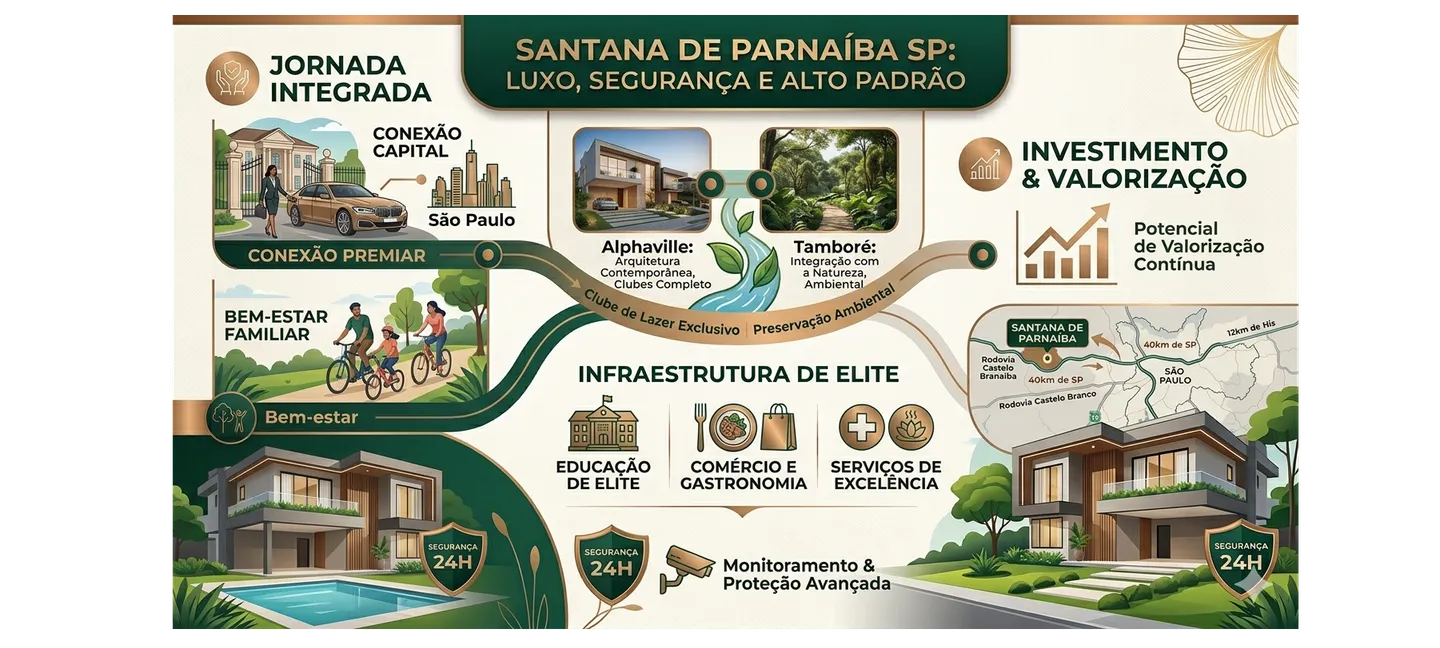 Santana de Parnaíba SP: vivere con lusso, sicurezza e alta qualità vicino a San Paolo